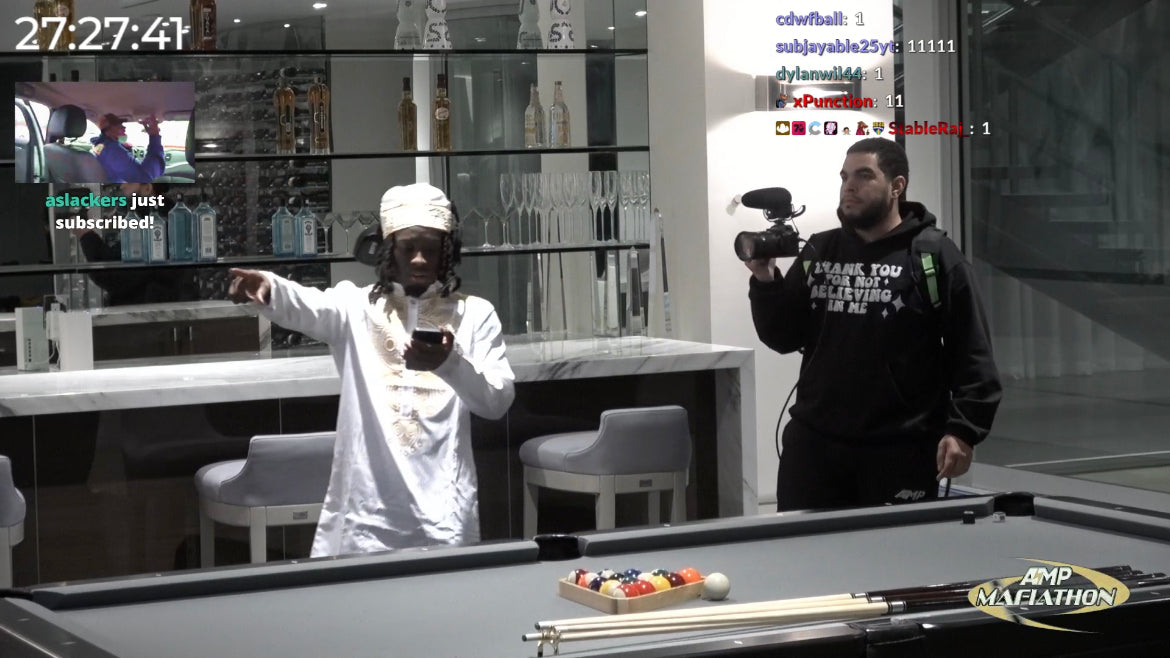Kai Cenat and his cameraman tour the house he will be filming his 30 day subathon in.